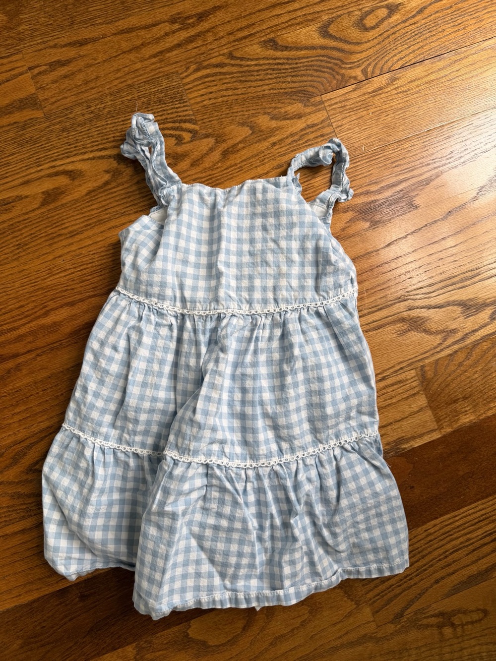 Carter's Light Blue and White Gingham Tiered Sundress